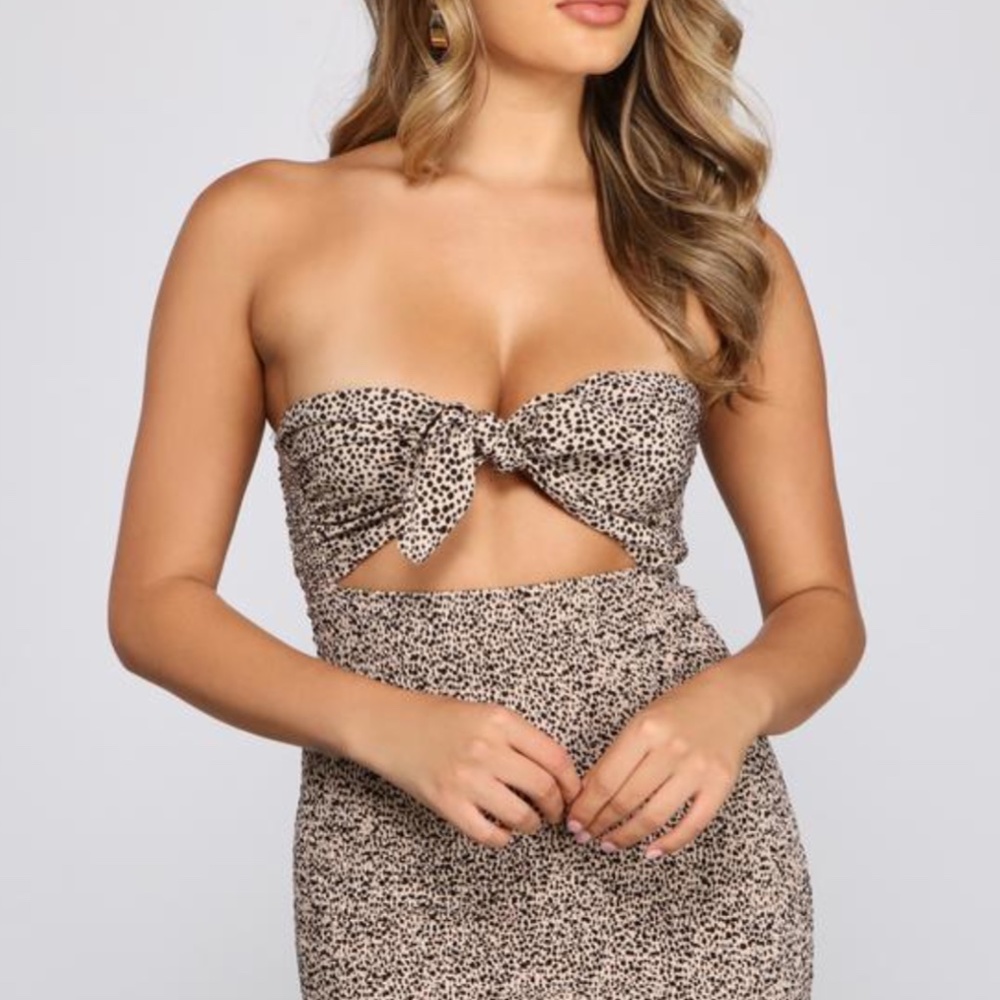 LEOPARD PRINT MINI DRESS